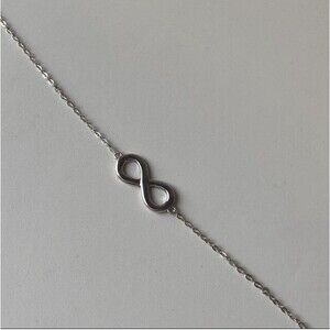 Sterling 925 Infinity Symbol Chain Bracelet Delicate Dainty LOVE Valentines Day